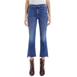 MOTHER The Insider Crop Step Fray Hem in Wish On A Star Medium Blue Wash Size 28